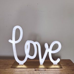 LOVE Neon Sign with Gold Base Home Decor Valentines Day